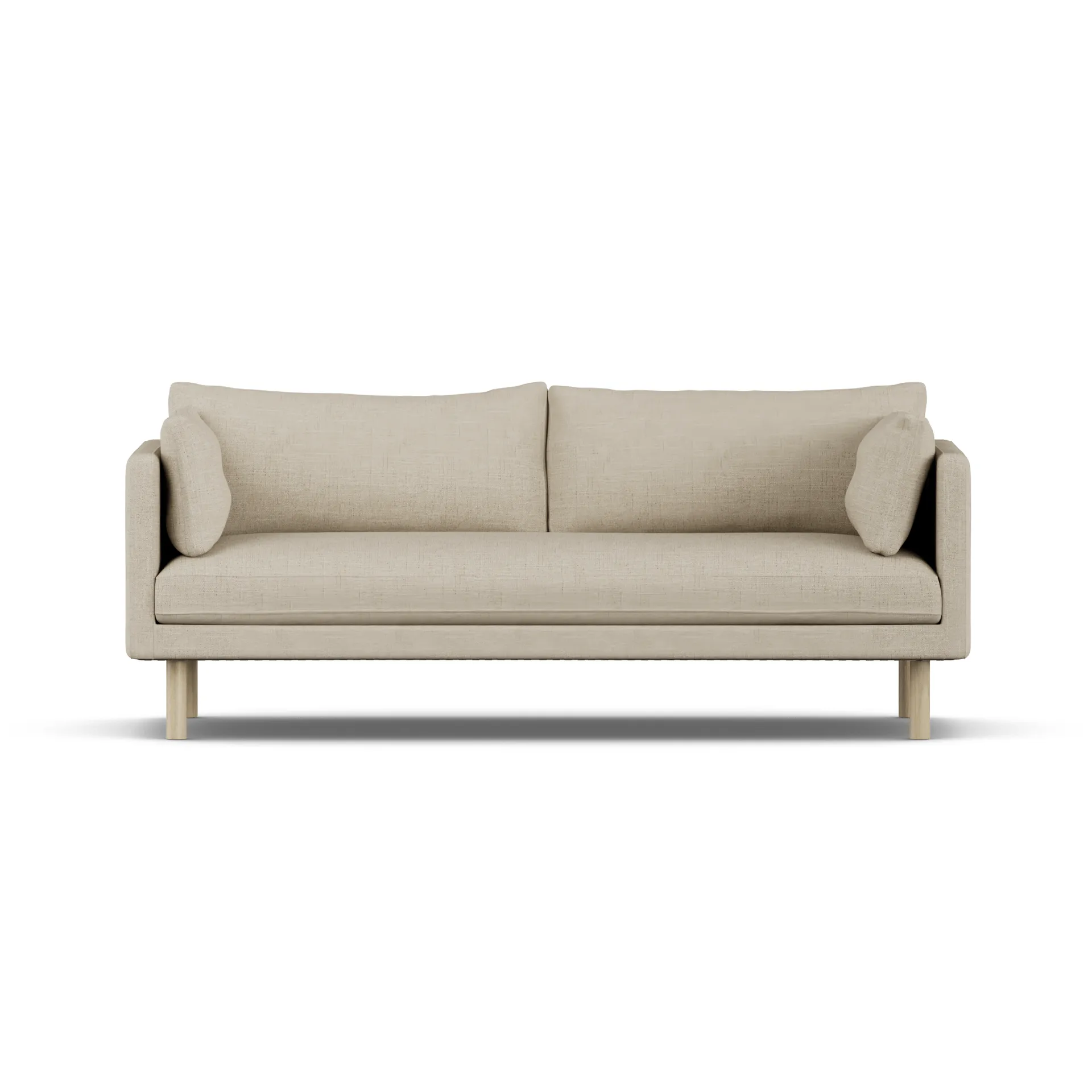 Linnevik soffa, Bern Beige 0341-vitoljad ek, 3-sits, utan kappa 1898