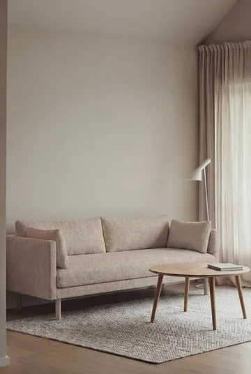 Linnevik soffa - Bern Beige 0341-vitoljad ek, 3-sits, utan kappa - 1898