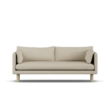 Linnevik soffa - Bern Beige 0341-vitoljad ek, 3-sits - 1898