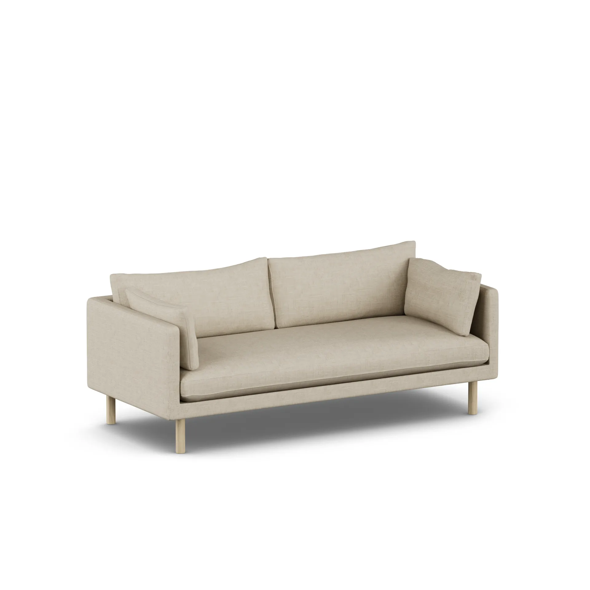 Linnevik soffa, Bern Beige 0341-vitoljad ek, 3-sits 1898