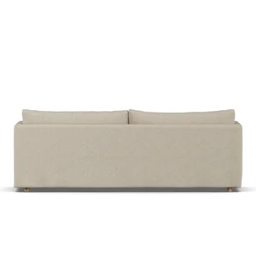 Linnevik soffa - Bern beige 0341-vitoljad ek, 4-sits, med kappa - 1898