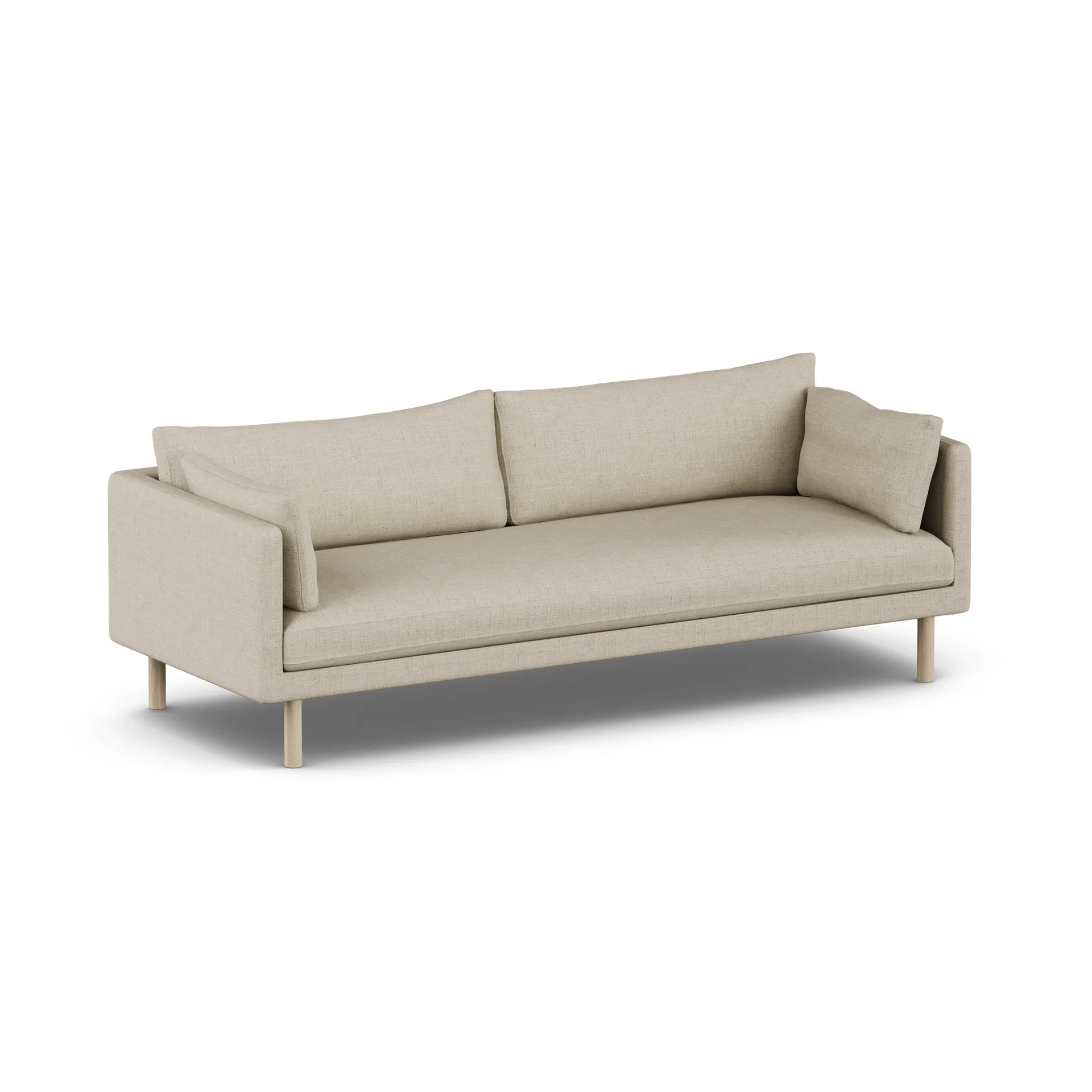Linnevik soffa, Bern Beige 0341-vitoljad ek, 4-sits, utan kappa 1898