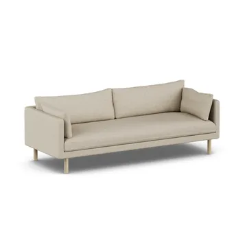 Linnevik soffa - Bern Beige 0341-vitoljad ek, 4-sits, utan kappa - 1898
