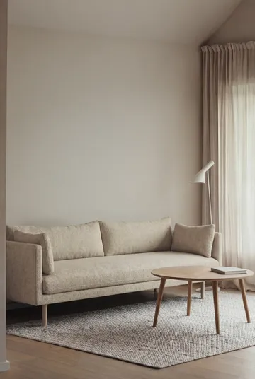 Linnevik soffa - Bern Beige 0341-vitoljad ek, 4-sits, utan kappa - 1898
