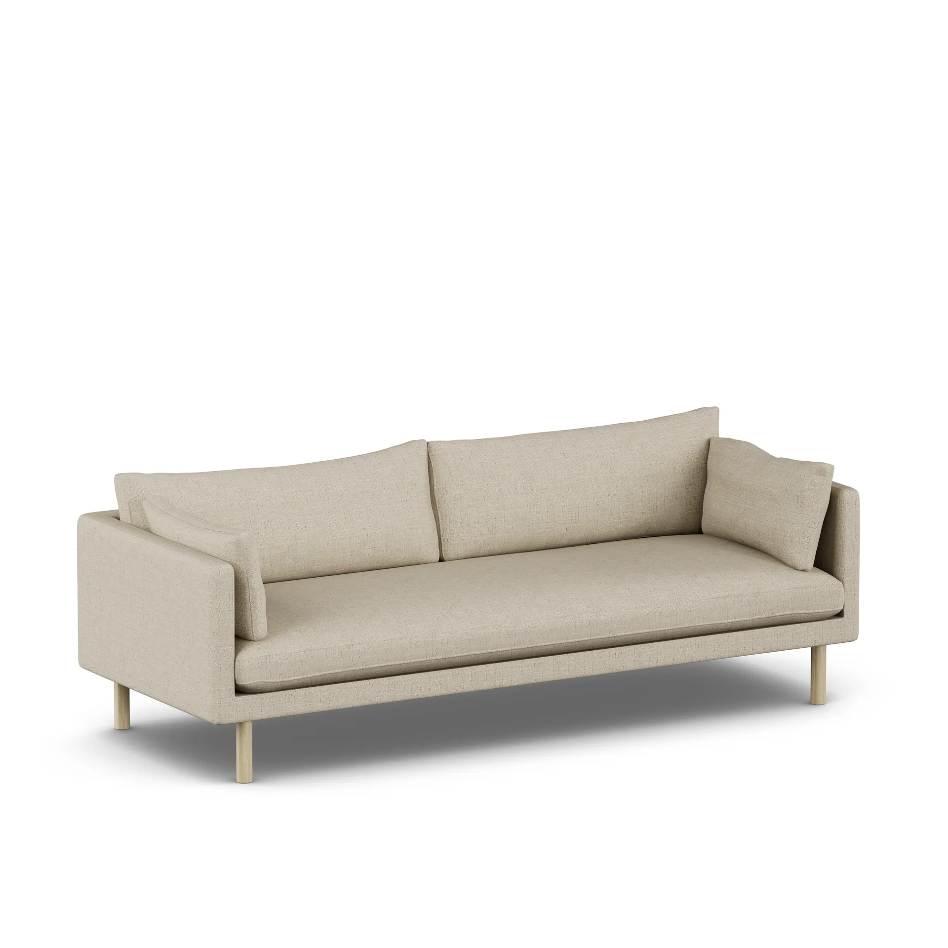 Linnevik soffa, Bern Beige 0341-vitoljad ek, 4-sits 1898