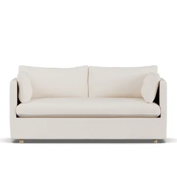 Linnevik soffa - Caleido Beige 9600-vitoljad ek, 2-sits, med kappa - 1898