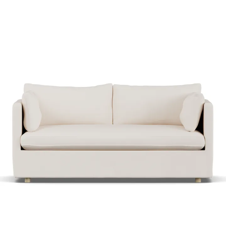 Linnevik soffa - Caleido Beige 9600-vitoljad ek, 2-sits, med kappa - 1898