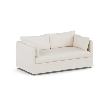 Linnevik soffa - Caleido Beige 9600-vitoljad ek, 2-sits, med kappa - 1898
