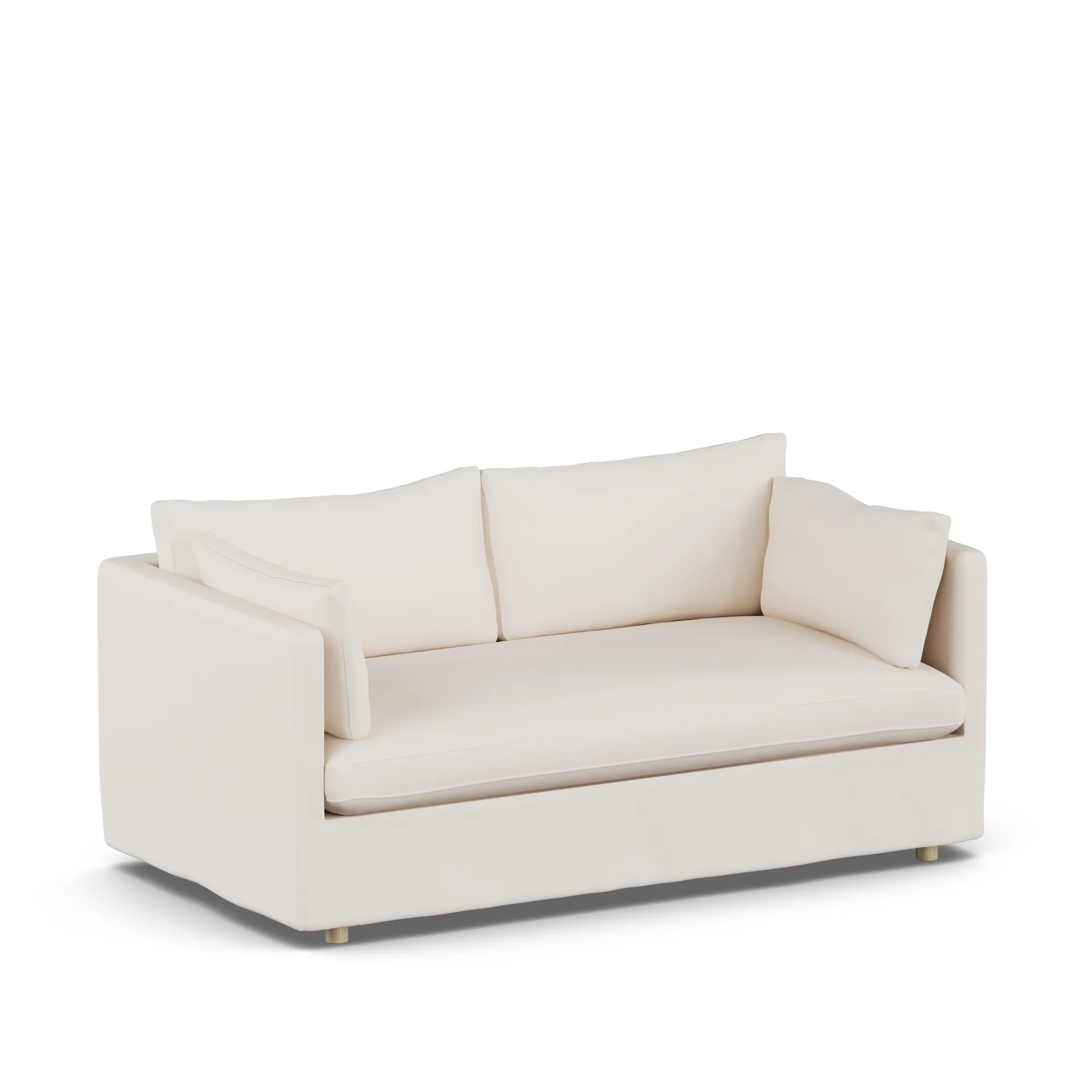 Linnevik soffa, Caleido Beige 9600-vitoljad ek, 2-sits, med kappa 1898