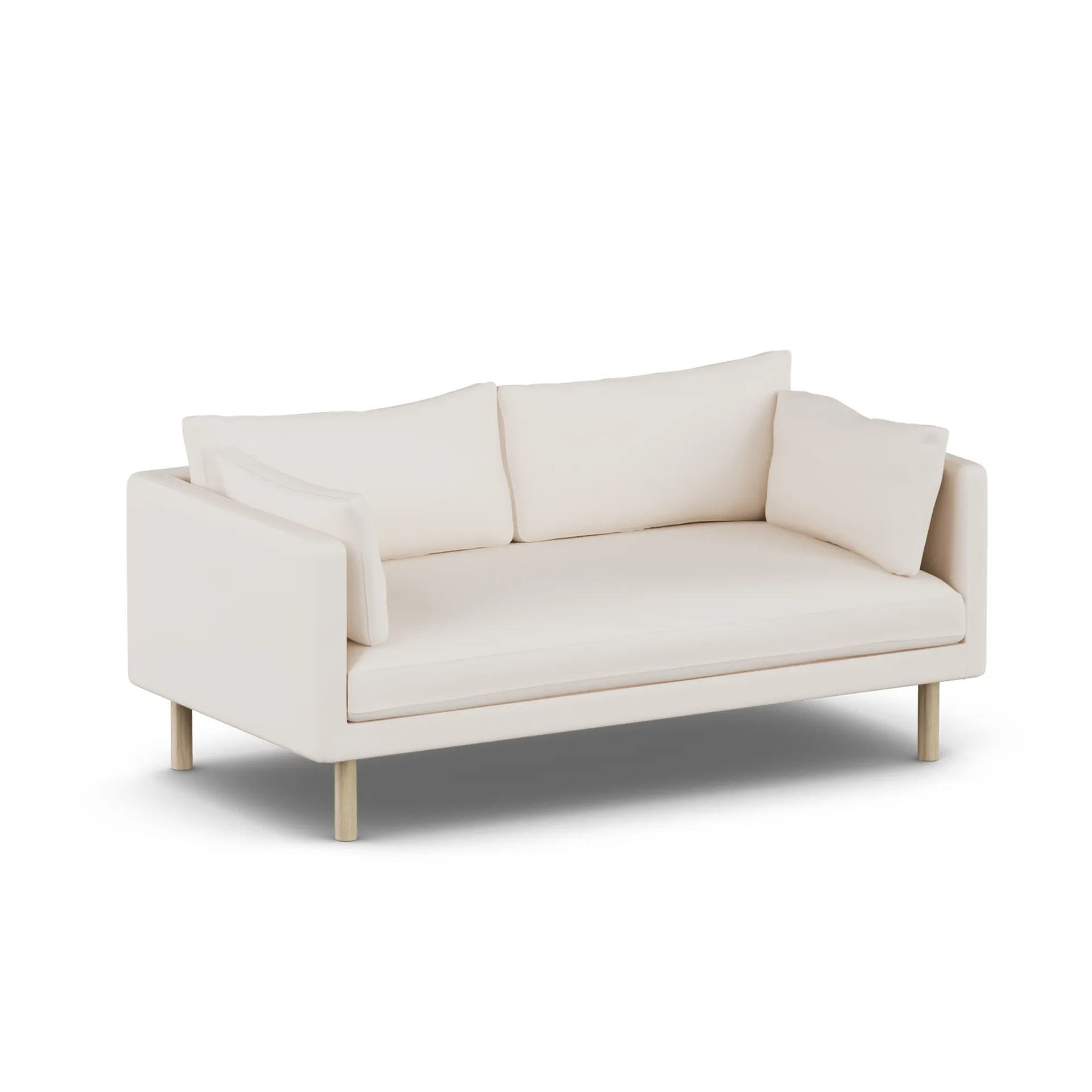 Linnevik soffa, Caleido Beige 9600-vitoljad ek, 2-sits, utan kappa 1898