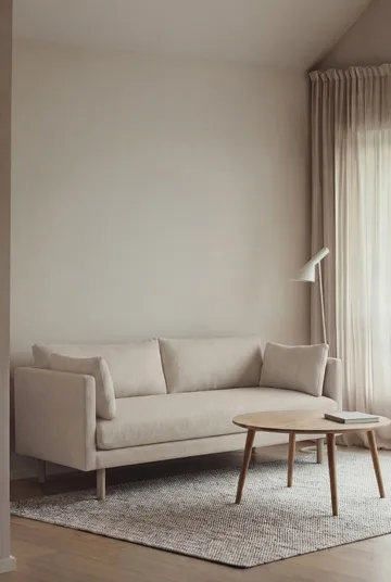 Linnevik soffa - Caleido Beige 9600-vitoljad ek, 2-sits, utan kappa - 1898