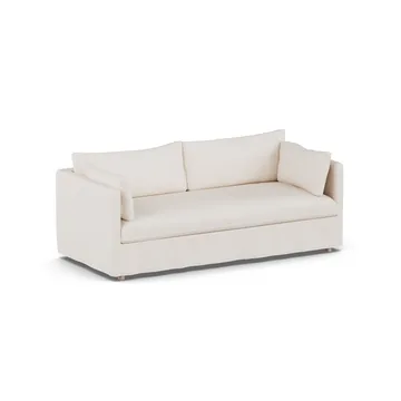 Linnevik soffa - Caleido beige 9600-vitoljad ek, 3-sits, med kappa - 1898