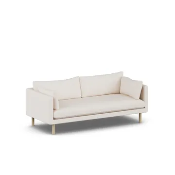 Linnevik soffa - Caleido Beige 9600-vitoljad ek, 3-sits - 1898
