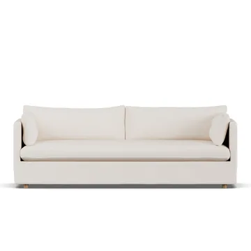 Linnevik soffa - Caleido beige 9600-vitoljad ek, 4-sits, med kappa - 1898