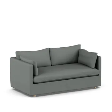 Linnevik soffa - Caleido Grey 1240-vitoljad ek, 2-sits, med kappa - 1898