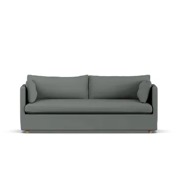 Linnevik soffa - Caleido Grey 1240-vitoljad ek, 3-sits, med kappa - 1898