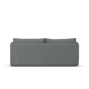 Linnevik soffa - Caleido Grey 1240-vitoljad ek, 3-sits, med kappa - 1898