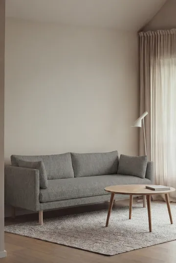 Linnevik soffa - Caleido Grey 1240-vitoljad ek, 3-sits - 1898