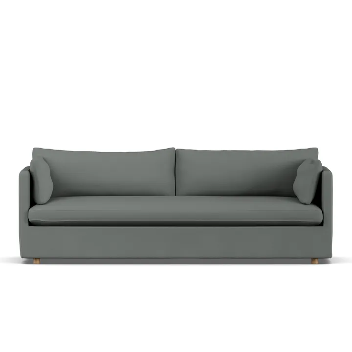 Linnevik soffa - Caleido grey 1240-vitoljad ek, 4-sits, med kappa - 1898