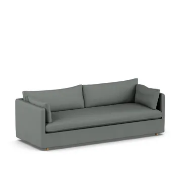 Linnevik soffa - Caleido grey 1240-vitoljad ek, 4-sits, med kappa - 1898