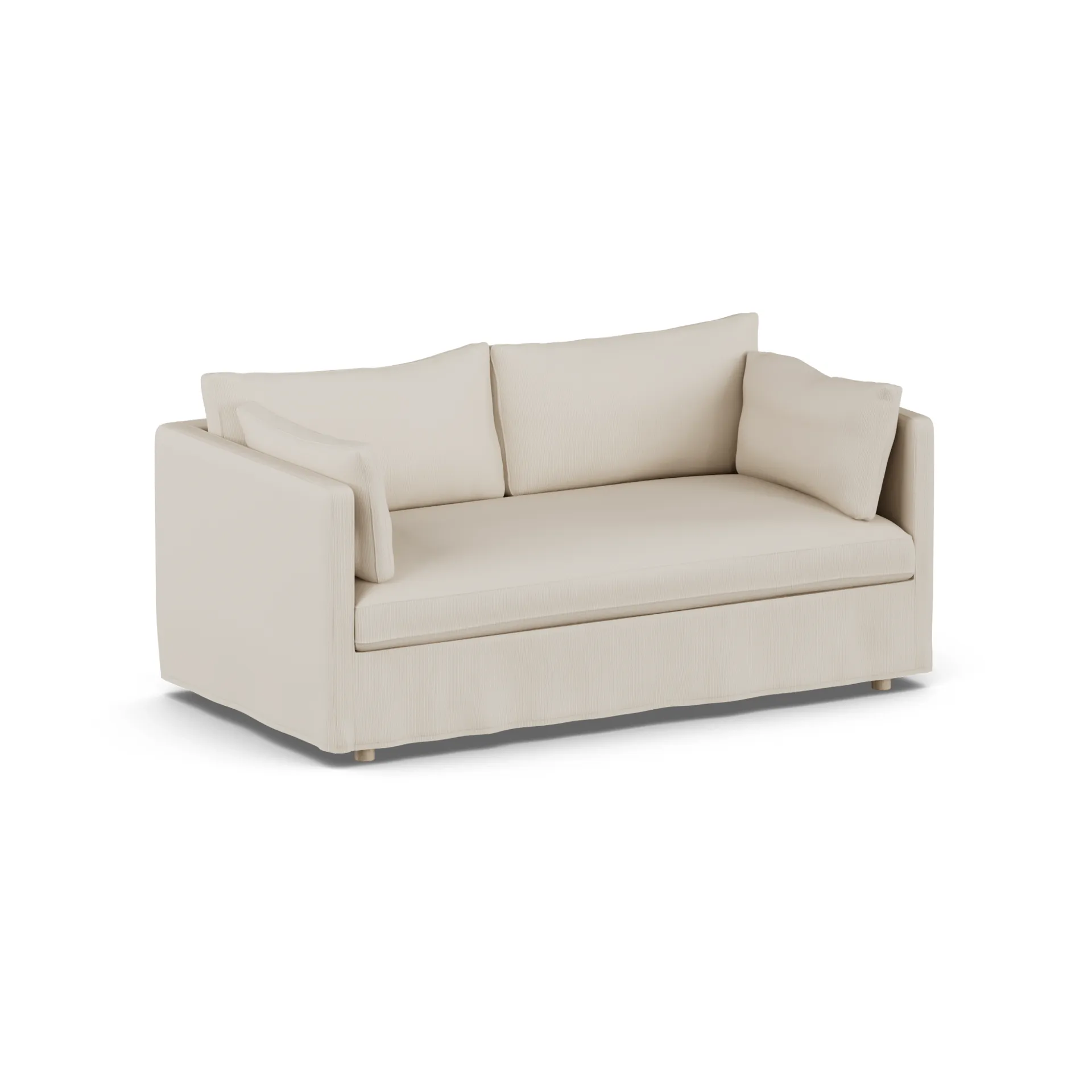 Linnevik soffa, Jump Beige 1956-vitoljad ek, 2-sits, med kappa 1898