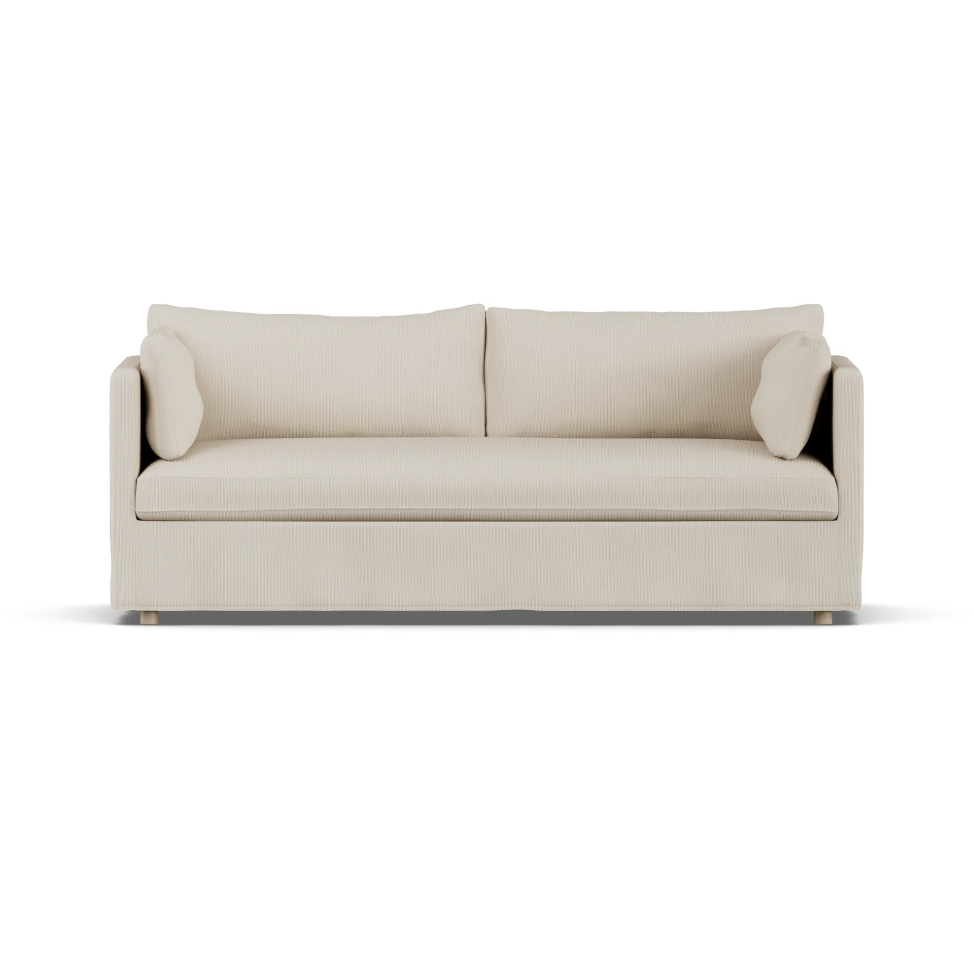 Linnevik soffa, Jump Beige 1956-vitoljad ek, 3-sits, med kappa 1898