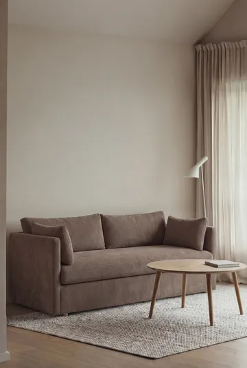 Linnevik soffa - Jump brown 1955-vitoljad ek, 2-sits, med kappa - 1898