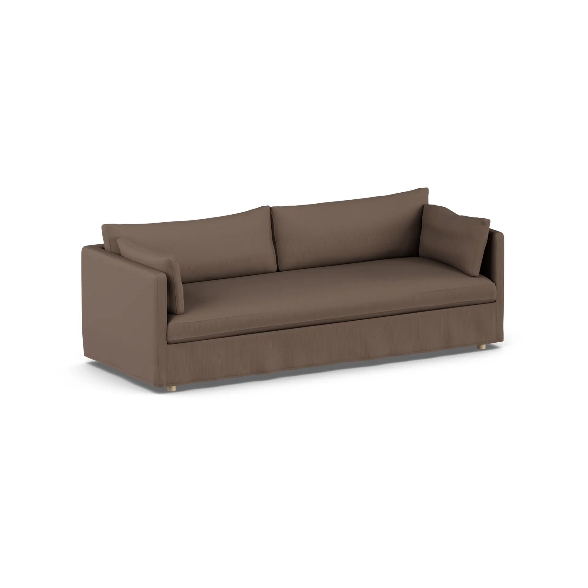 Linnevik soffa, Jump brown 1955-vitoljad ek, 4-sits, med kappa 1898