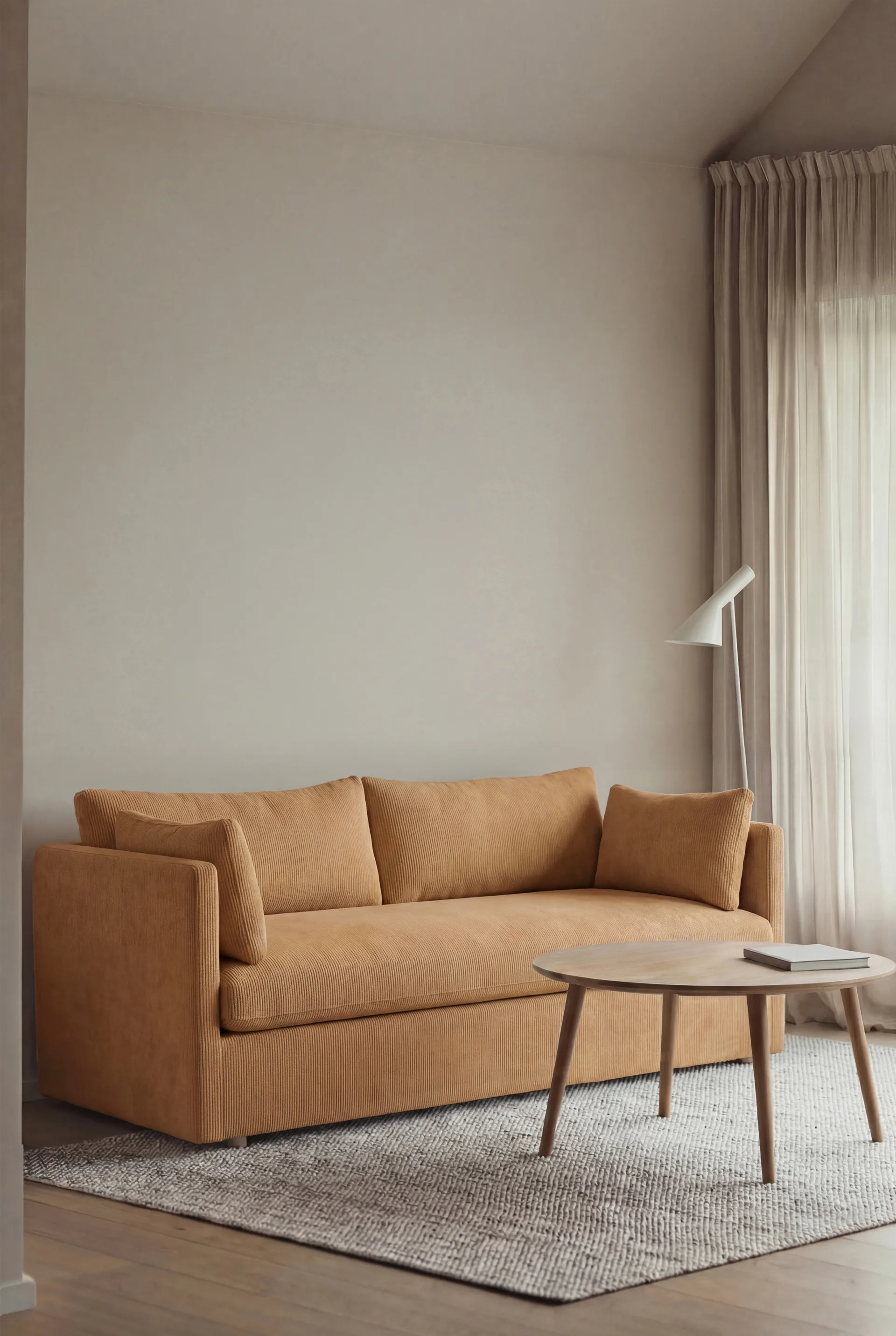 Linnevik soffa, Jump Honey 1959-vitoljad ek, 2-sits, med kappa 1898