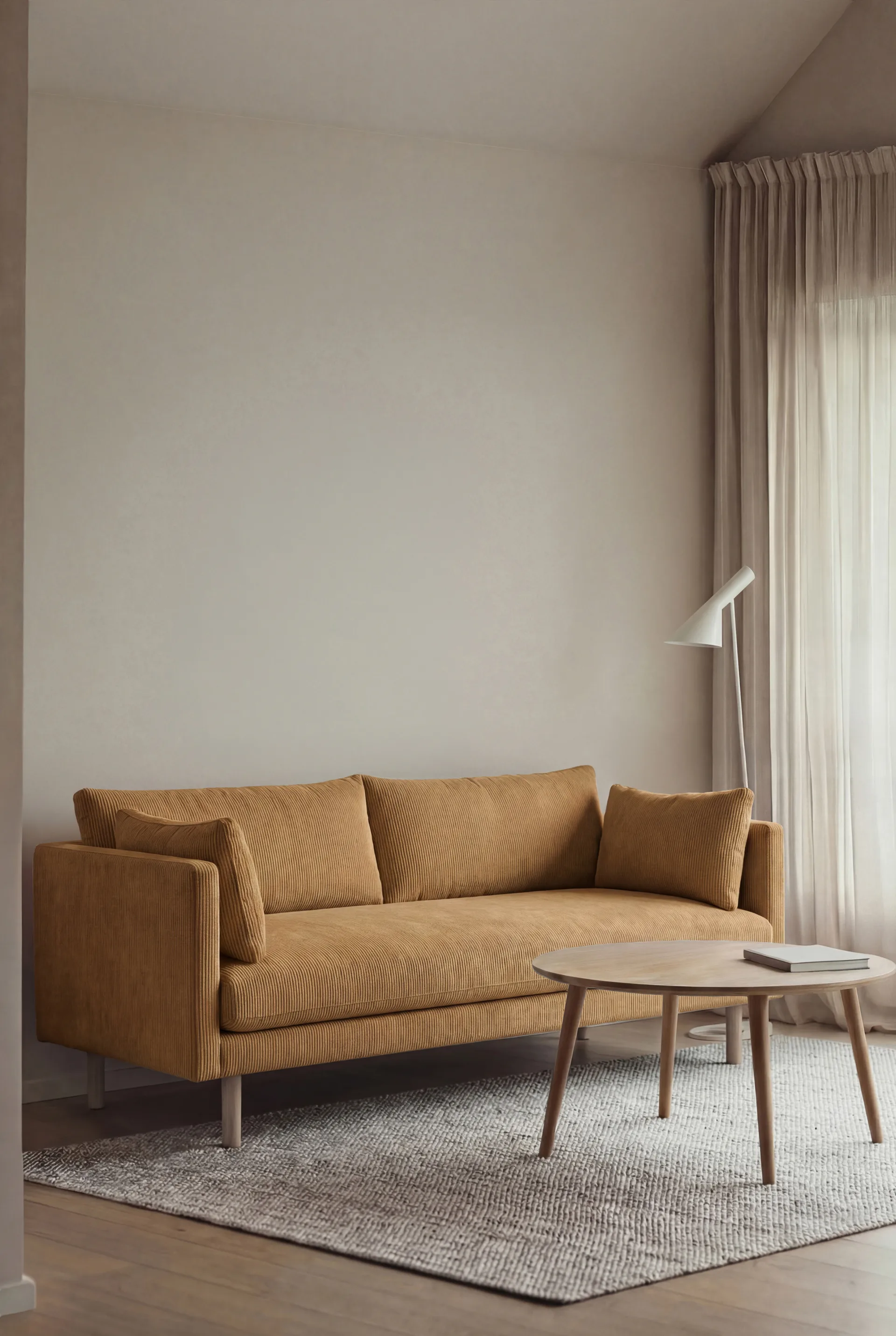 Linnevik soffa, Jump Honey 1959-vitoljad ek, 2-sits, utan kappa 1898
