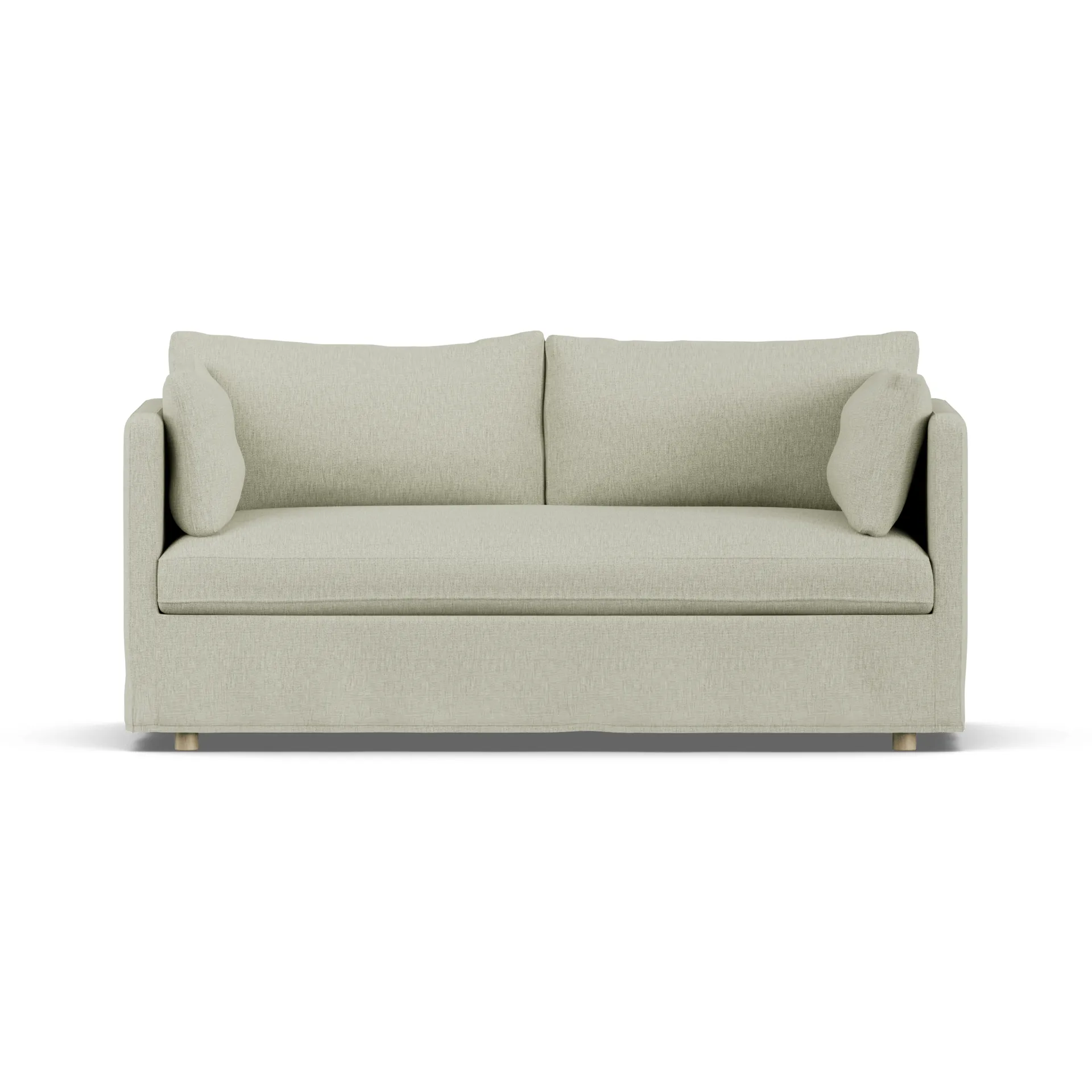 Linnevik soffa, Luiza Beige 3981-vitoljad ek, 2-sits, med kappa 1898