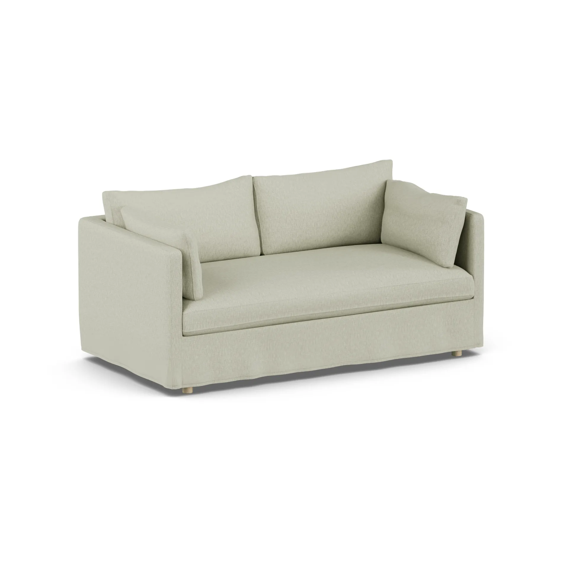 Linnevik soffa, Luiza Beige 3981-vitoljad ek, 2-sits, med kappa 1898