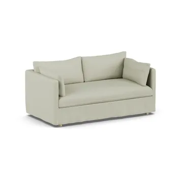 Linnevik soffa - Luiza Beige 3981-vitoljad ek, 2-sits, med kappa - 1898