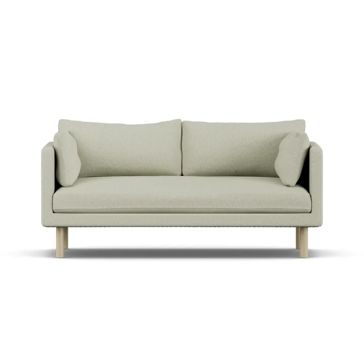 Linnevik soffa - Luiza Beige 3981-vitoljad ek, 2-sits, utan kappa - 1898