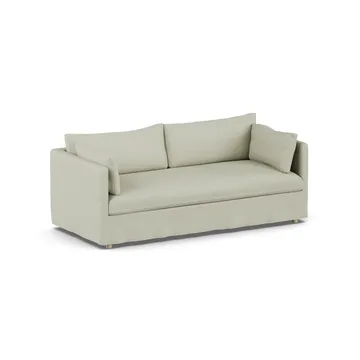 Linnevik soffa - Luiza Beige 3981-vitoljad ek, 3-sits, med kappa - 1898