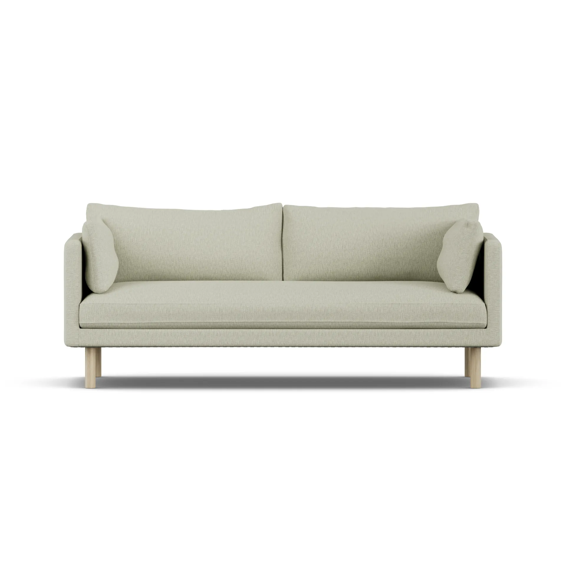 Linnevik soffa, Luiza Beige 3981-vitoljad ek, 3-sits, utan kappa 1898
