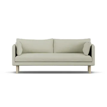 Linnevik soffa - Luiza Beige 3981-vitoljad ek, 3-sits, utan kappa - 1898