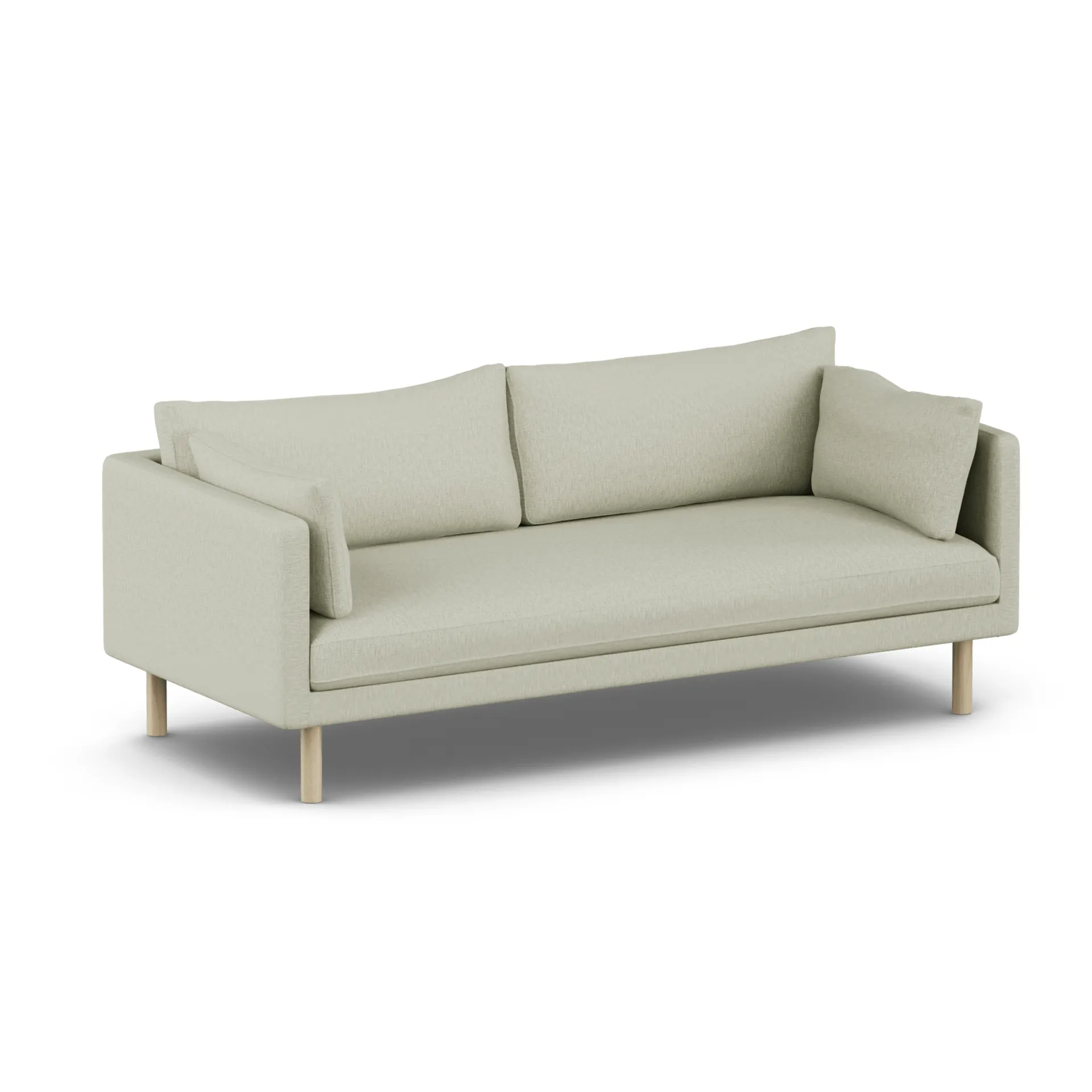 Linnevik soffa, Luiza Beige 3981-vitoljad ek, 3-sits, utan kappa 1898