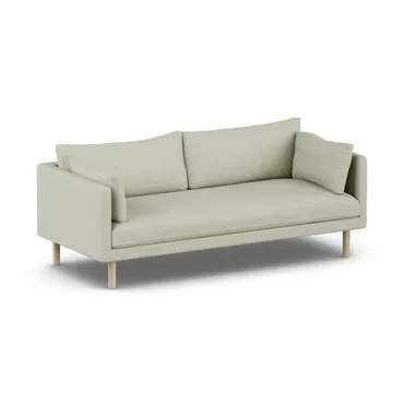 Linnevik soffa - Luiza Beige 3981-vitoljad ek, 3-sits, utan kappa - 1898