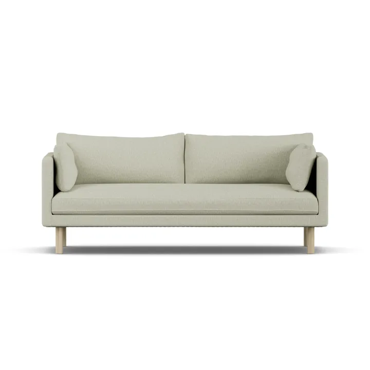 Linnevik soffa - Luiza Beige 3981-vitoljad ek, 3-sits - 1898