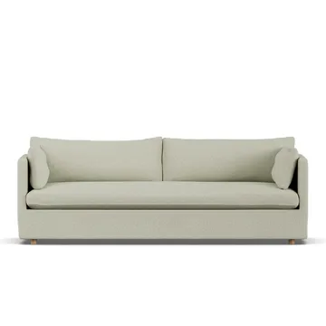 Linnevik soffa - Luiza beige 3981-vitoljad ek, 4-sits, med kappa - 1898