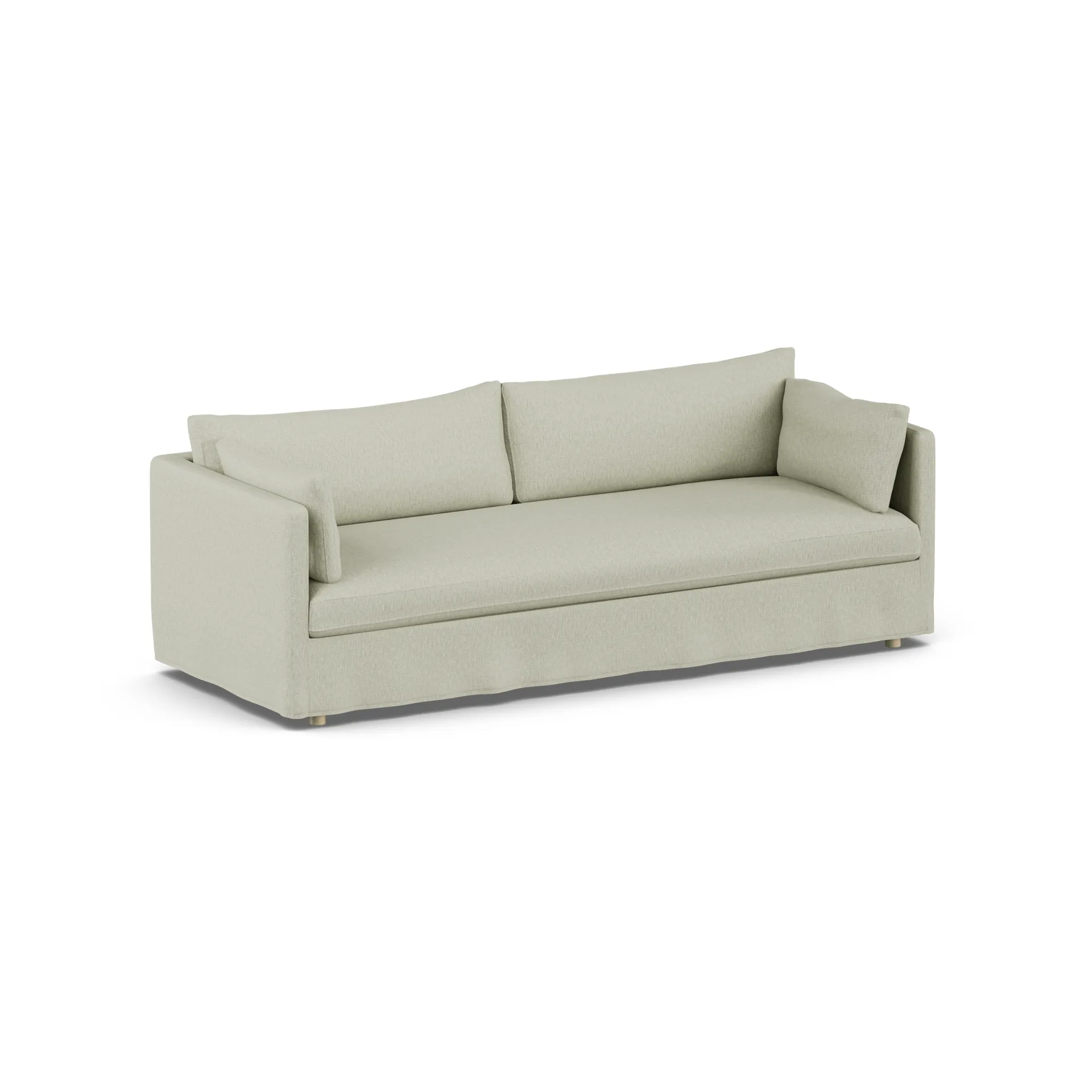 Linnevik soffa, Luiza beige 3981-vitoljad ek, 4-sits, med kappa 1898