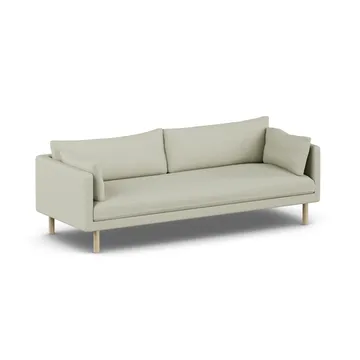 Linnevik soffa - Luiza Beige 3981-vitoljad ek, 4-sits, utan kappa - 1898