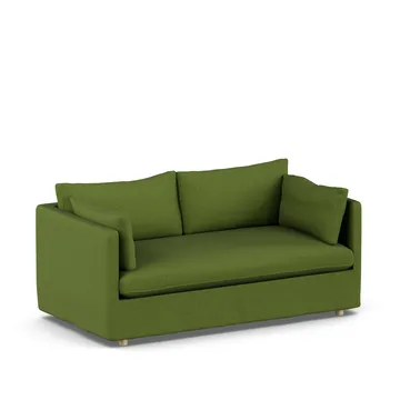 Linnevik soffa - Luiza Green 3975-vitoljad ek, 2-sits, med kappa - 1898