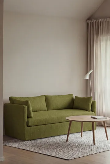 Linnevik soffa - Luiza Green 3975-vitoljad ek, 2-sits, med kappa - 1898