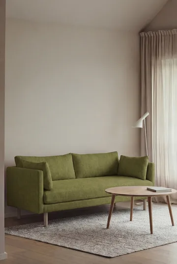 Linnevik soffa - Luiza Green 3975-vitoljad ek, 2-sits, utan kappa - 1898