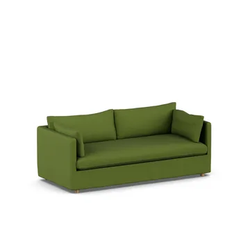 Linnevik soffa - Luiza green 3975-vitoljad ek, 3-sits, med kappa - 1898