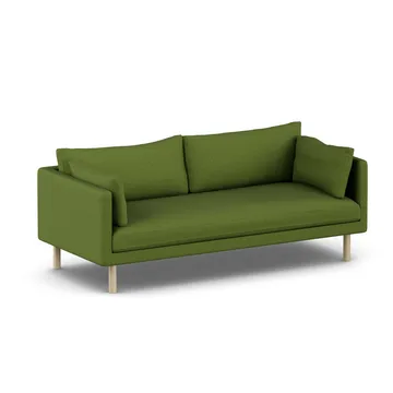 Linnevik soffa - Luiza Green 3975-vitoljad ek, 3-sits, utan kappa - 1898