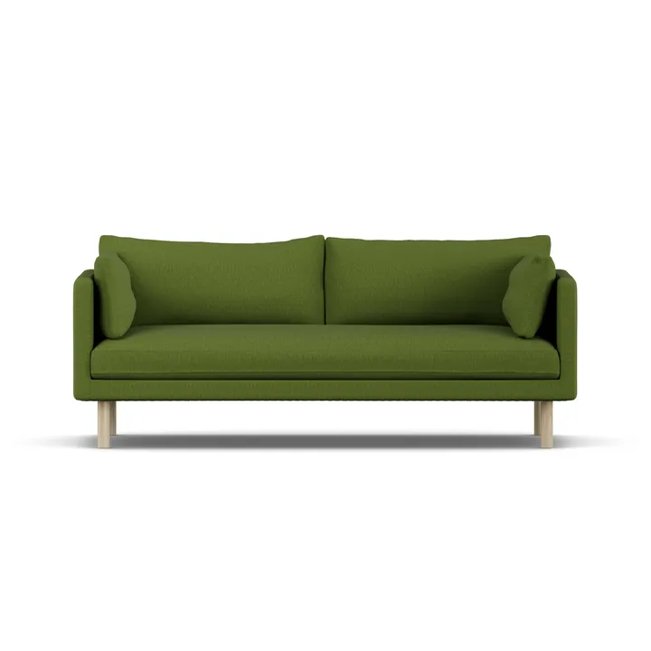 Linnevik soffa - Luiza Green 3975-vitoljad ek, 3-sits - 1898