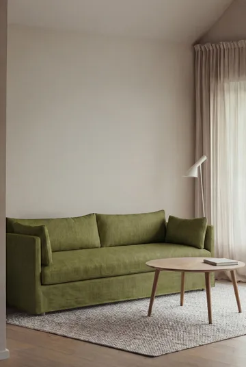 Linnevik soffa - Luiza Green 3975-vitoljad ek, 4-sits, med kappa - 1898